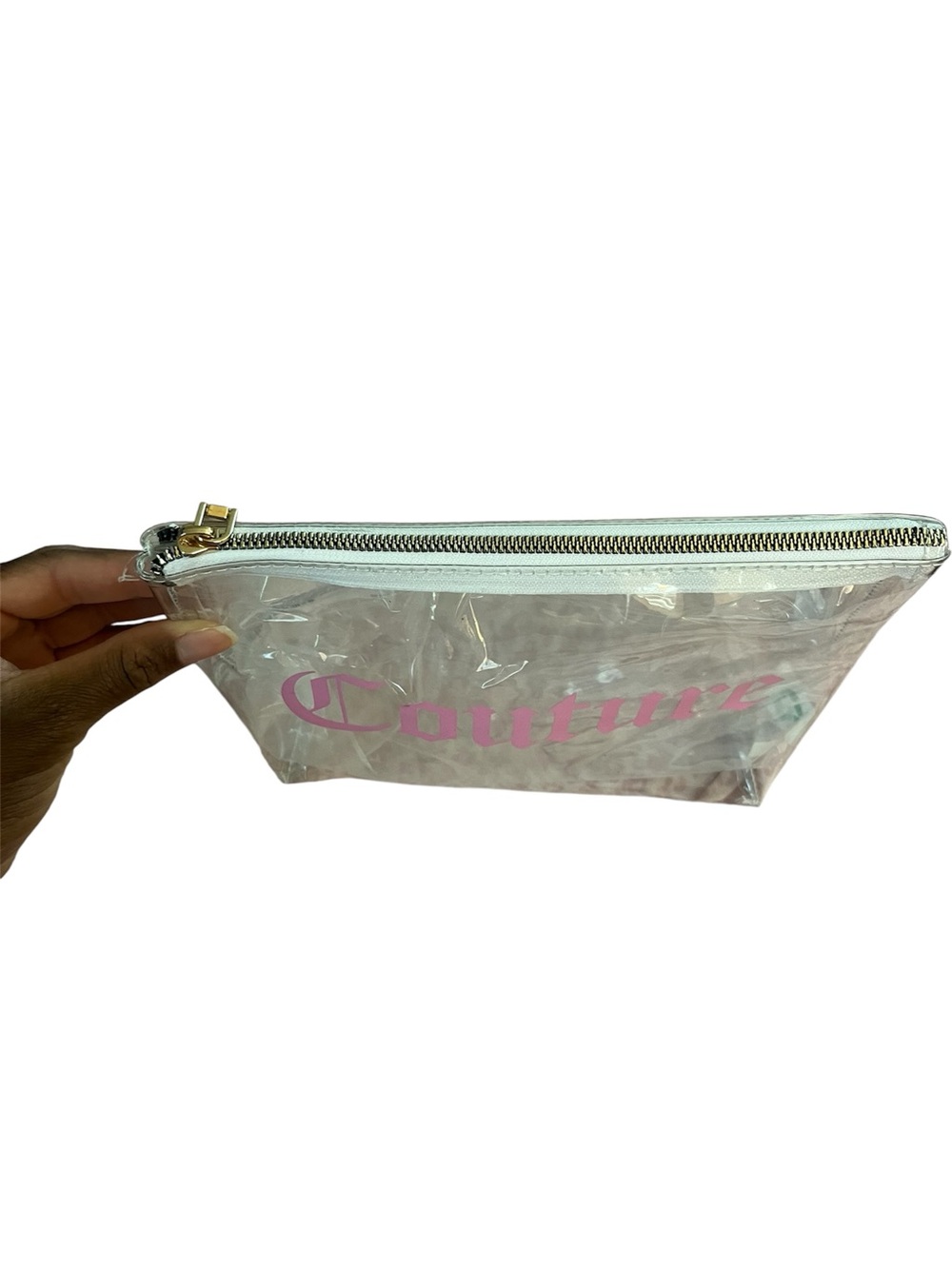 Juicy Couture x forever 21 Clear Cosmetic Pouch with Pink Logo - Picture 3 of 3
